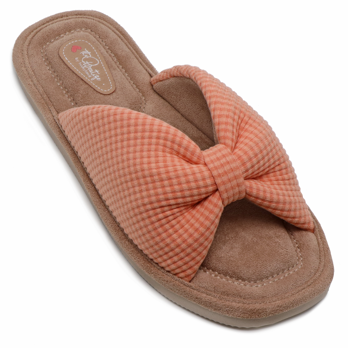 Тапочки женские Lucky Land 4561 W-CH-O с открытым носом оранжевые, р. 39