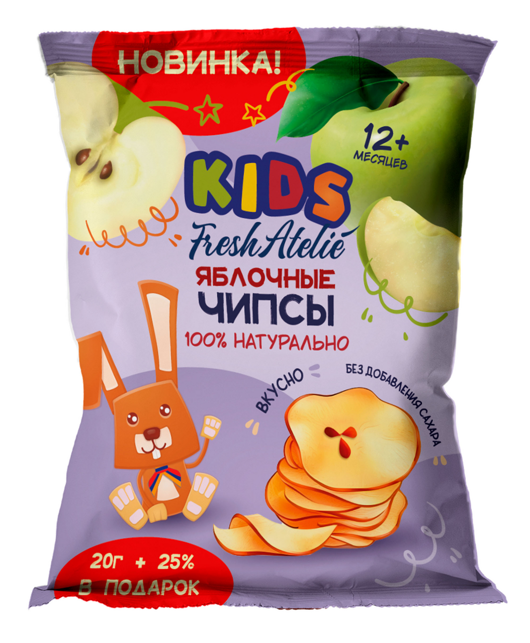 Изображение товара Чипсы фруктовые детские Fresh Atelie Яблоко с 12 месяцев, 25г