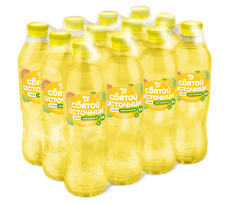 Вода сокосодержащая Святой Источник со вкусом цитрусов и витаминами газированная, 500мл х 12 шт