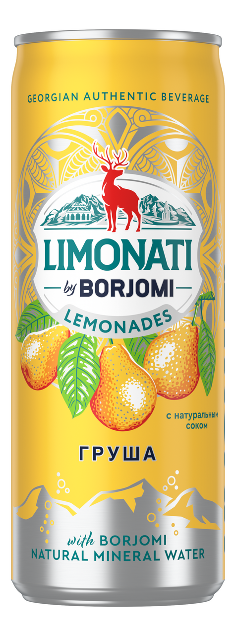 Изображение товара Лимонад Limonati by Borjomi Груша газированный, 330мл