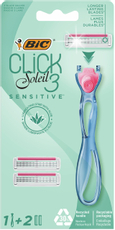 Бритва женская BIC Click 3 Soleil Sensitive 3 лезвия, 1 ручка и 2 сменные кассеты