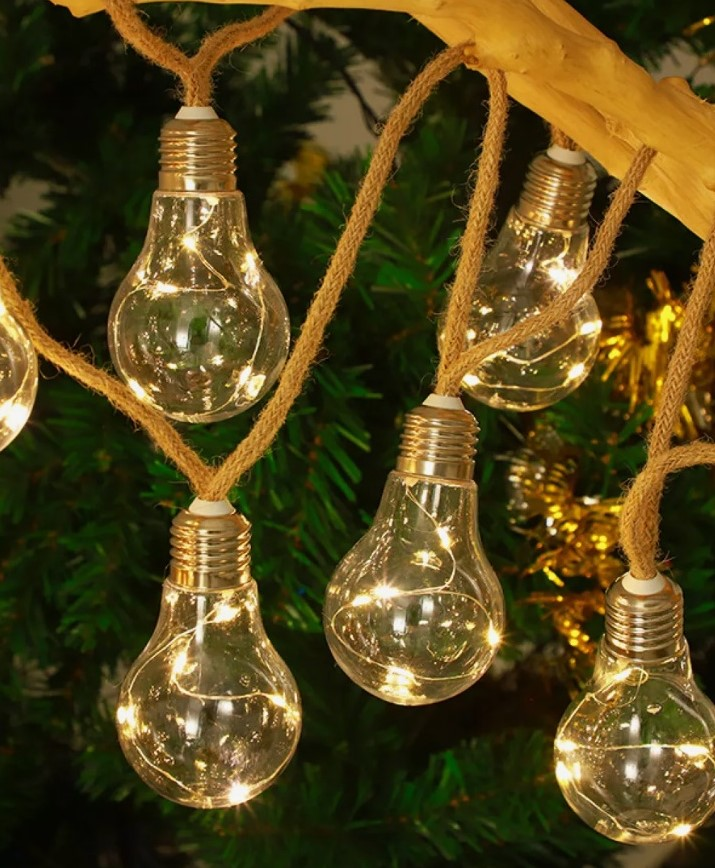 Гирлянда садовая лампочки ретро теплый белый 30Led, 3.8м