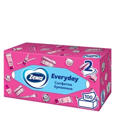 Салфетки бумажные Zewa Everyday 2-слойные в коробке, 100 листов