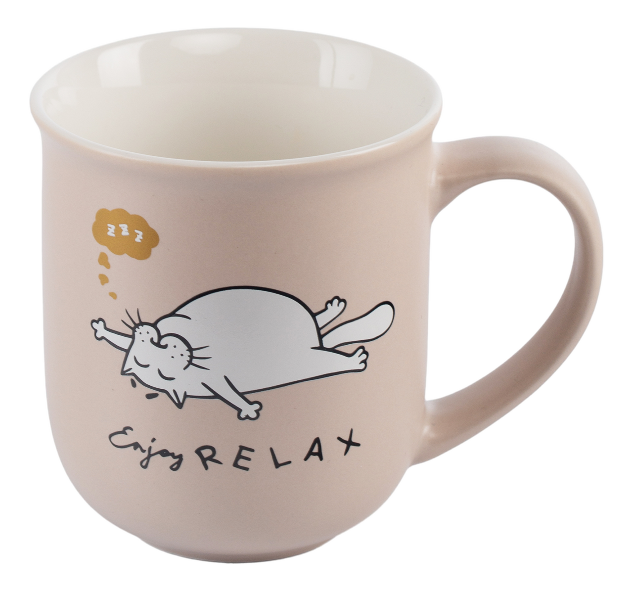Изображение товара Декорированная фарфоровая кружка Domenik Funny Cats 400мл с рисунком для горячих и холодных напитко