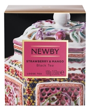 Чай черный Newby клубника-манго листовой, 100г