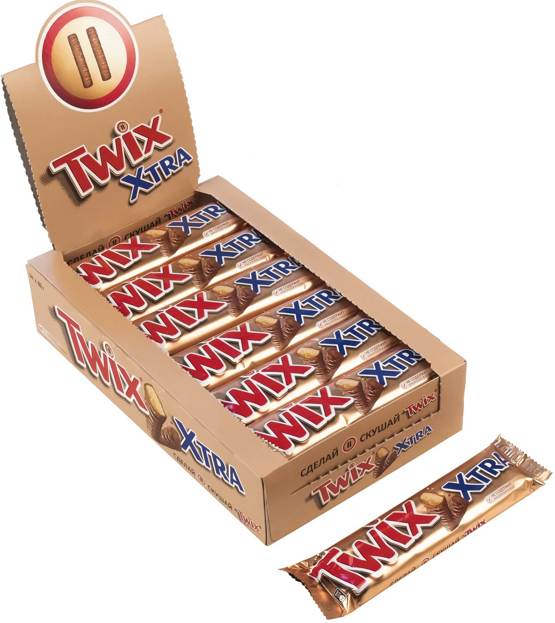 Батончик Twix Экстра шоколадный, 82г x 24 шт купить с доставкой на дом,  цены в интернет-магазине