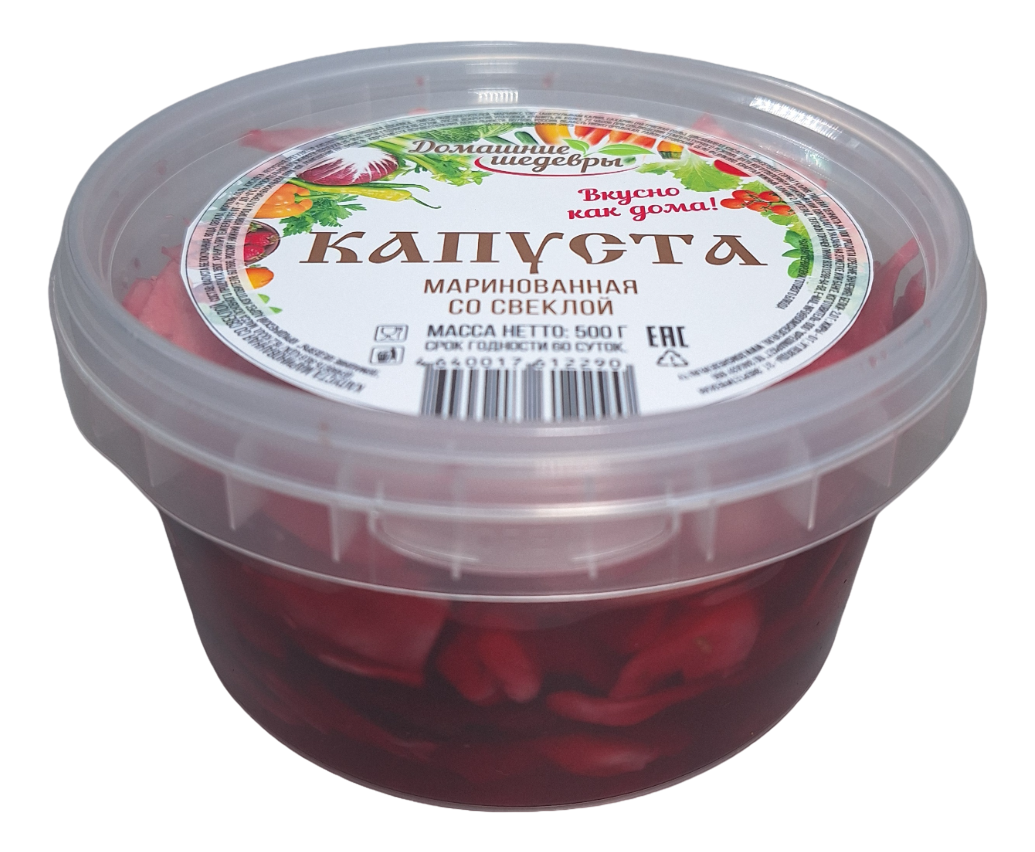 Капуста маринованная ТМ Домашние шедевры со свеклой, 500г