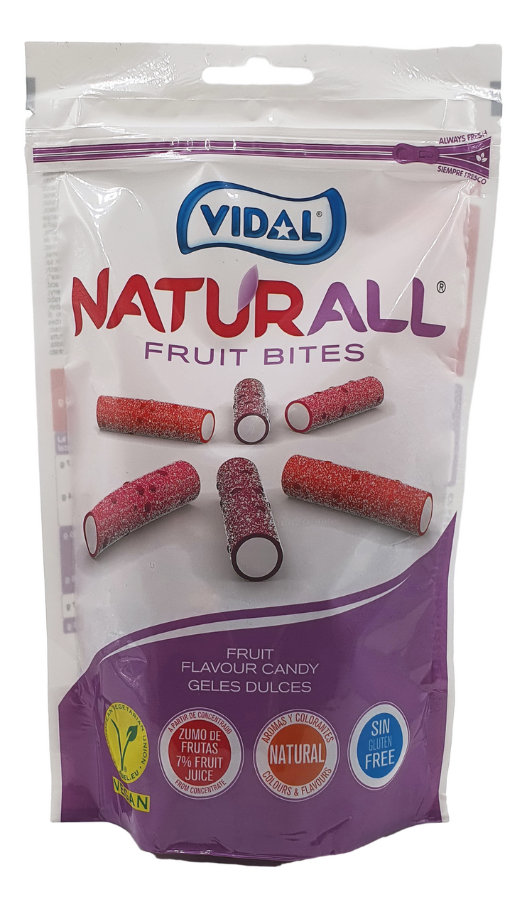 Мармелад жевательный Vidal Naturall Ягодные палочки, 180г