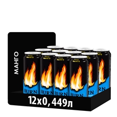 Напиток энергетический Burn Манго, 449мл x 12 шт