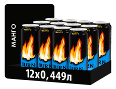 Напиток энергетический Burn Манго, 449мл x 12 шт