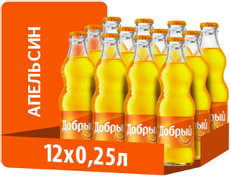 Напиток Добрый апельсин газированный, 250мл x 12 шт