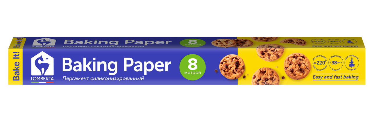 Пергамент для выпечки Lomberta силиконизированный, 38см х 8м