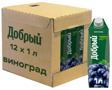 Нектар Добрый виноградный, 1л x 12 шт