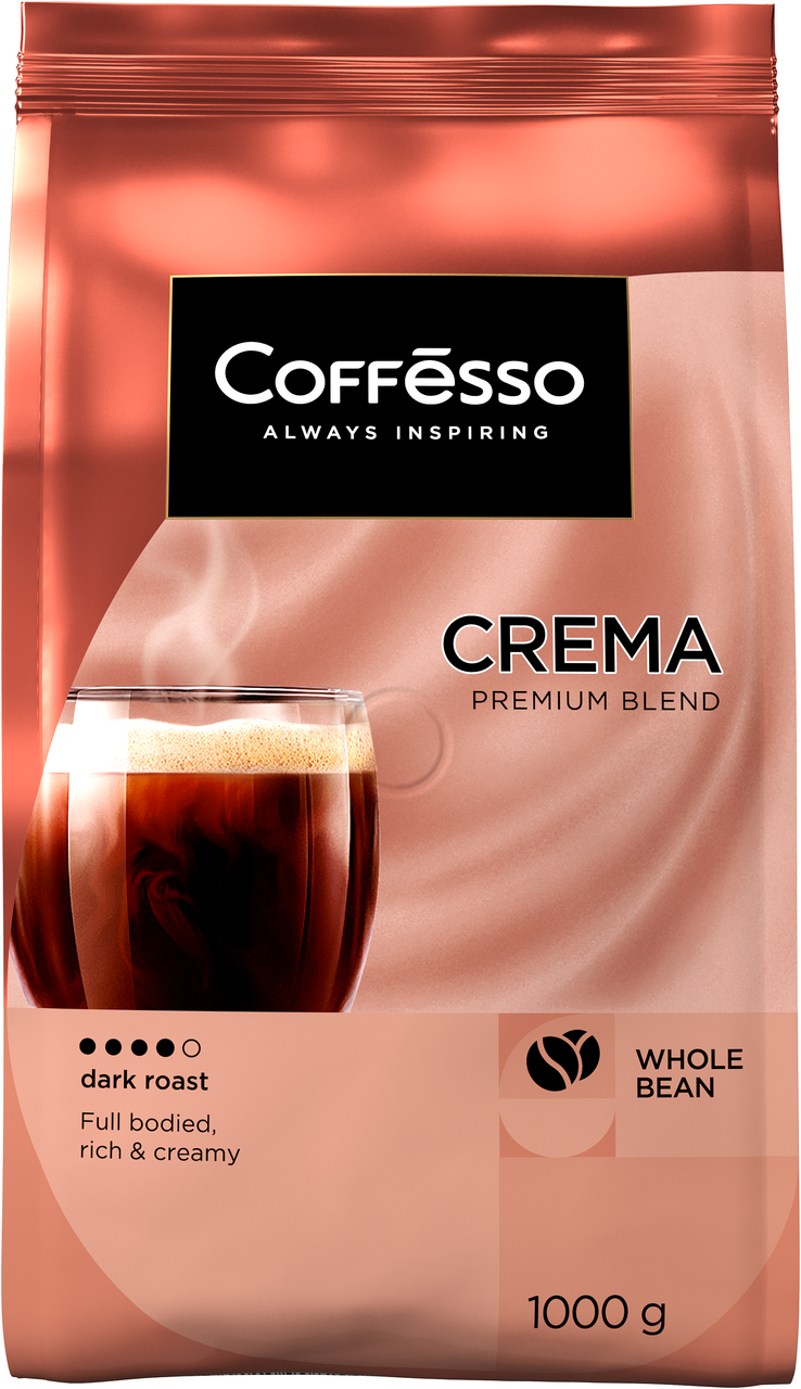 Кофе Coffesso Crema зерновой, 1кг купить с доставкой на дом, цены в  интернет-магазине