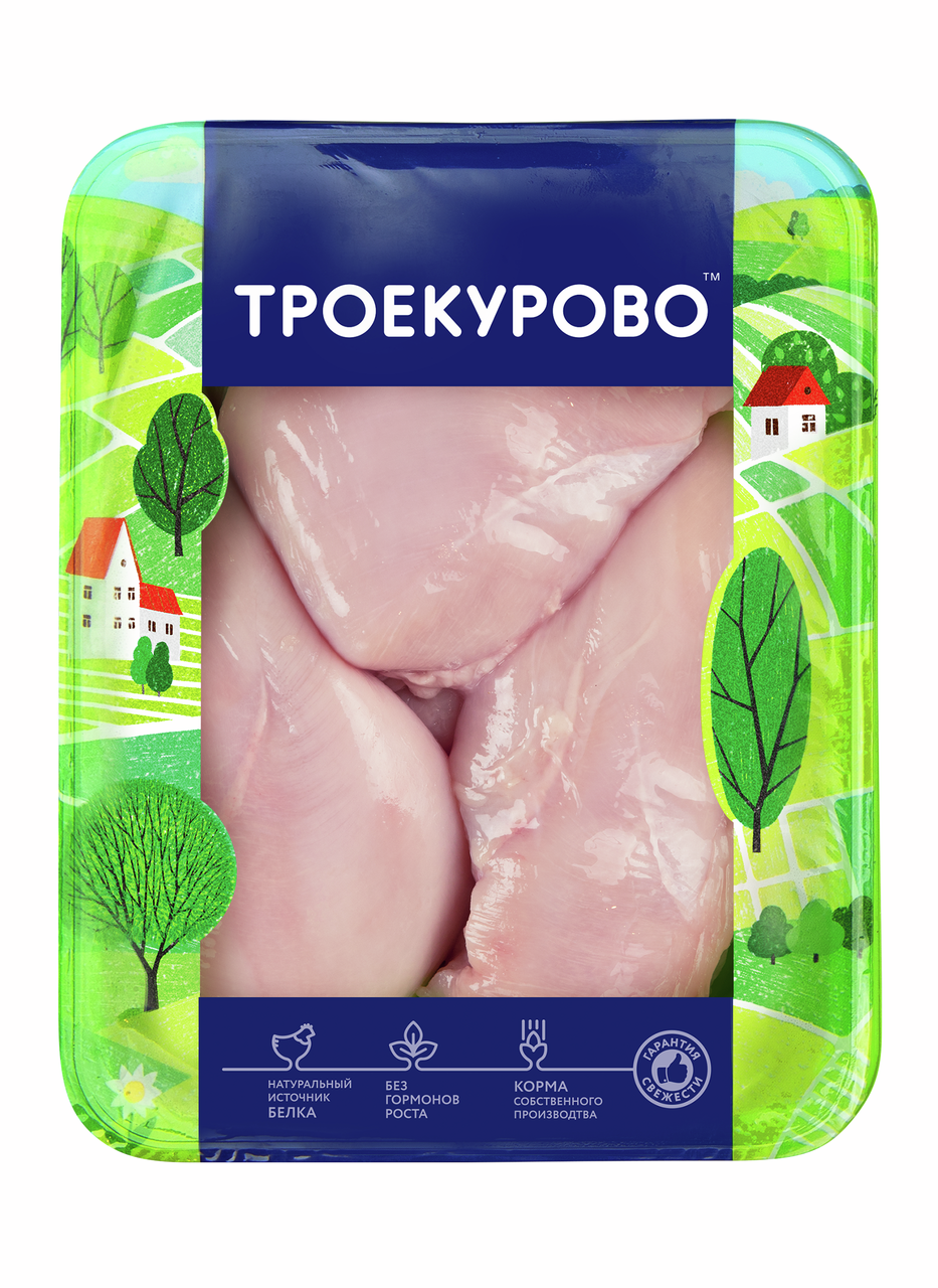 Филе грудки цыпленка-бройлера Троекурово охлажденное, ~850г