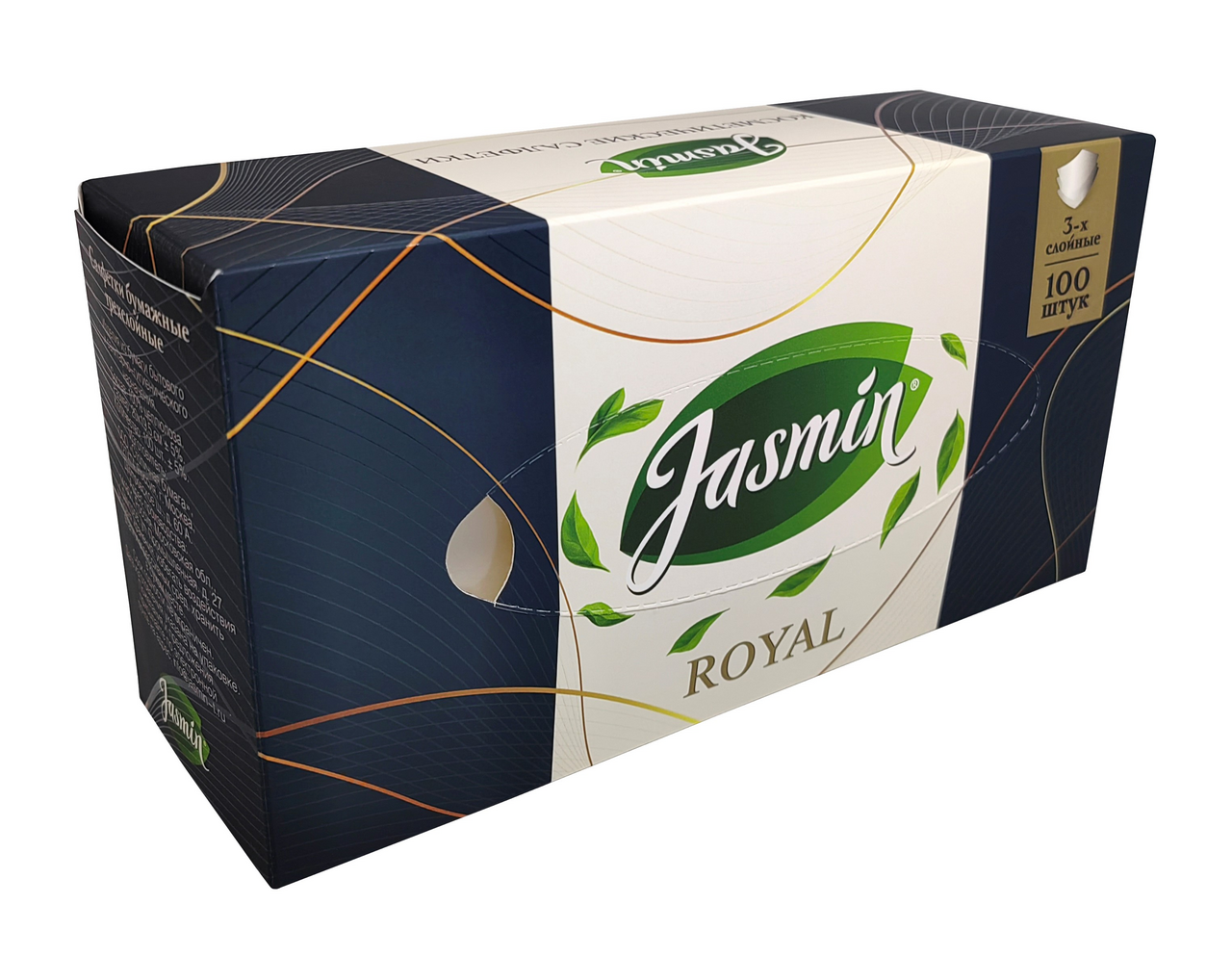 Салфетки бумажные Jasmin Royal 3 слоя, 100шт