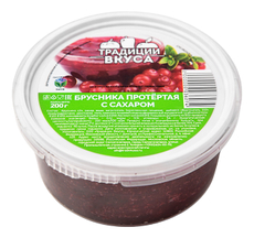 Брусника Традиции вкуса протертая-дробленая с сахаром, 200г