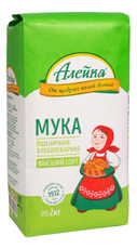 Мука пшеничная Алейка хлебопекарная высший сорт, 2кг