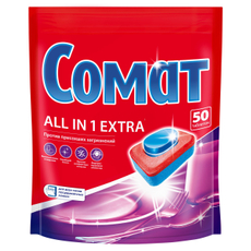 Таблетки для посудомоечной машины Сомат Все-в-1 Экстра, 50шт