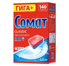 Таблетки для мытья посуды в посудомоечной машине Сомат Классик, 140шт