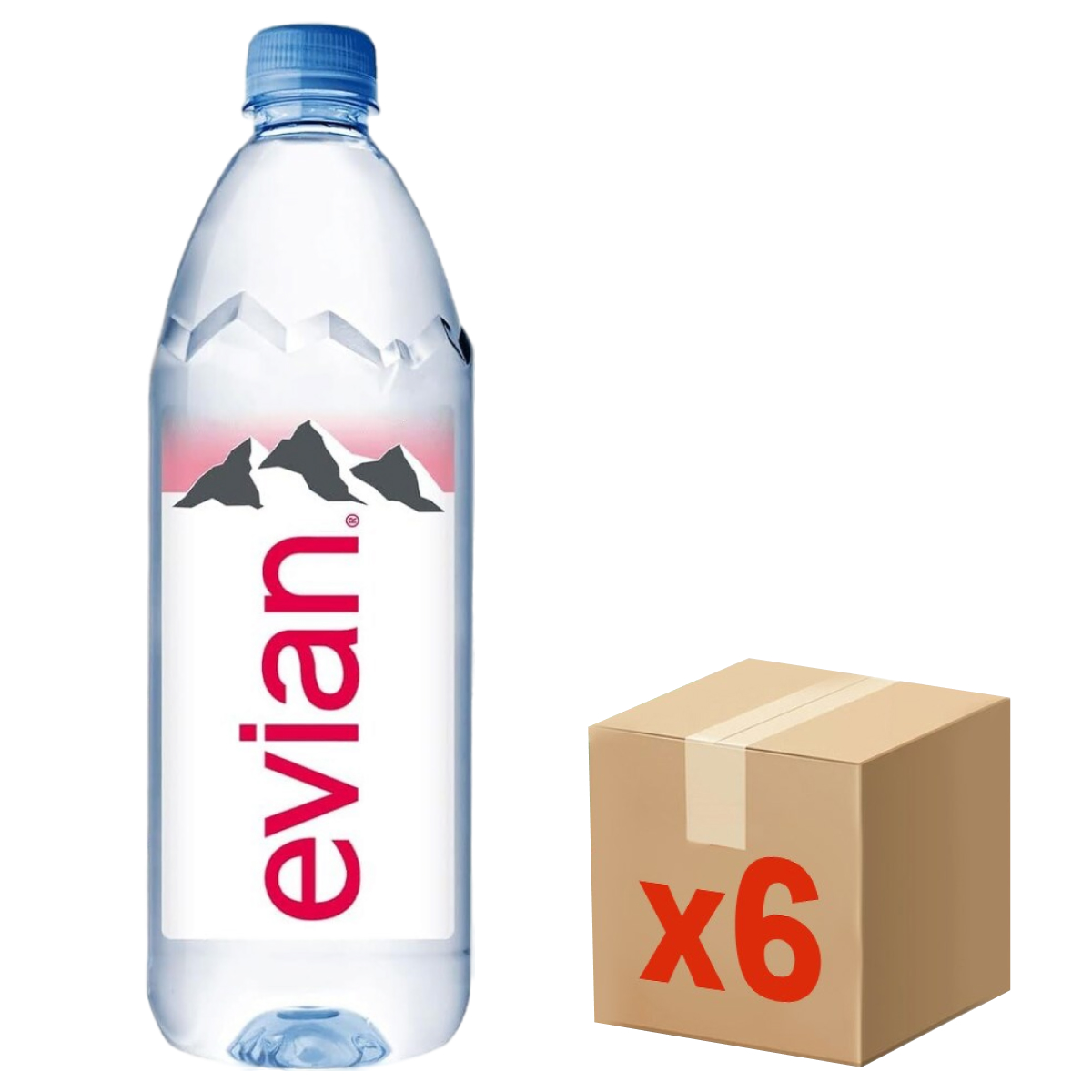 Изображение товара Вода Evian минеральная негазированная 1л, упаковка 6 шт