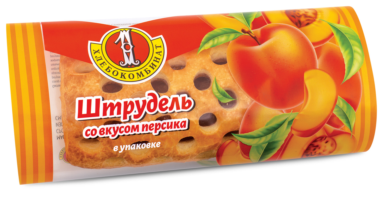 Штрудель Первый хлебокомбинат с персиковой начинкой, 70г