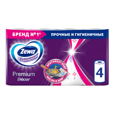 Бумажные полотенца Zewa Premium Декор, 4 рулона