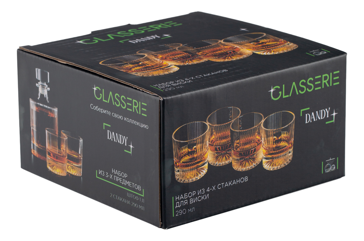 Изображение товара Набор стаканов для виски Glasserie Dandy, 290мл x 4шт