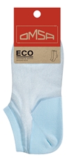 Носки женские Omsa суперукороченные голубые Eco 251 размер 35-38