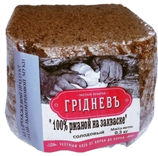 Хлеб Гридневъ 100% ржаной солодовый на закваске, 300г
