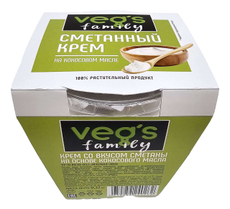 Крем со вкусом сметаны Veg's Family кокосовый, 320г