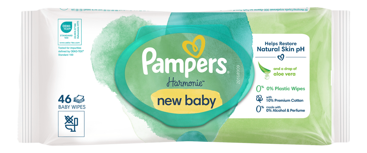 Изображение товара Салфетки влажные детские Pampers New baby, 46шт