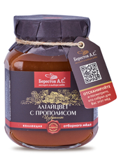 Продукт на основе натурального меда Берестов А.С. Алтайцвет натуральный с прополисом, 500г