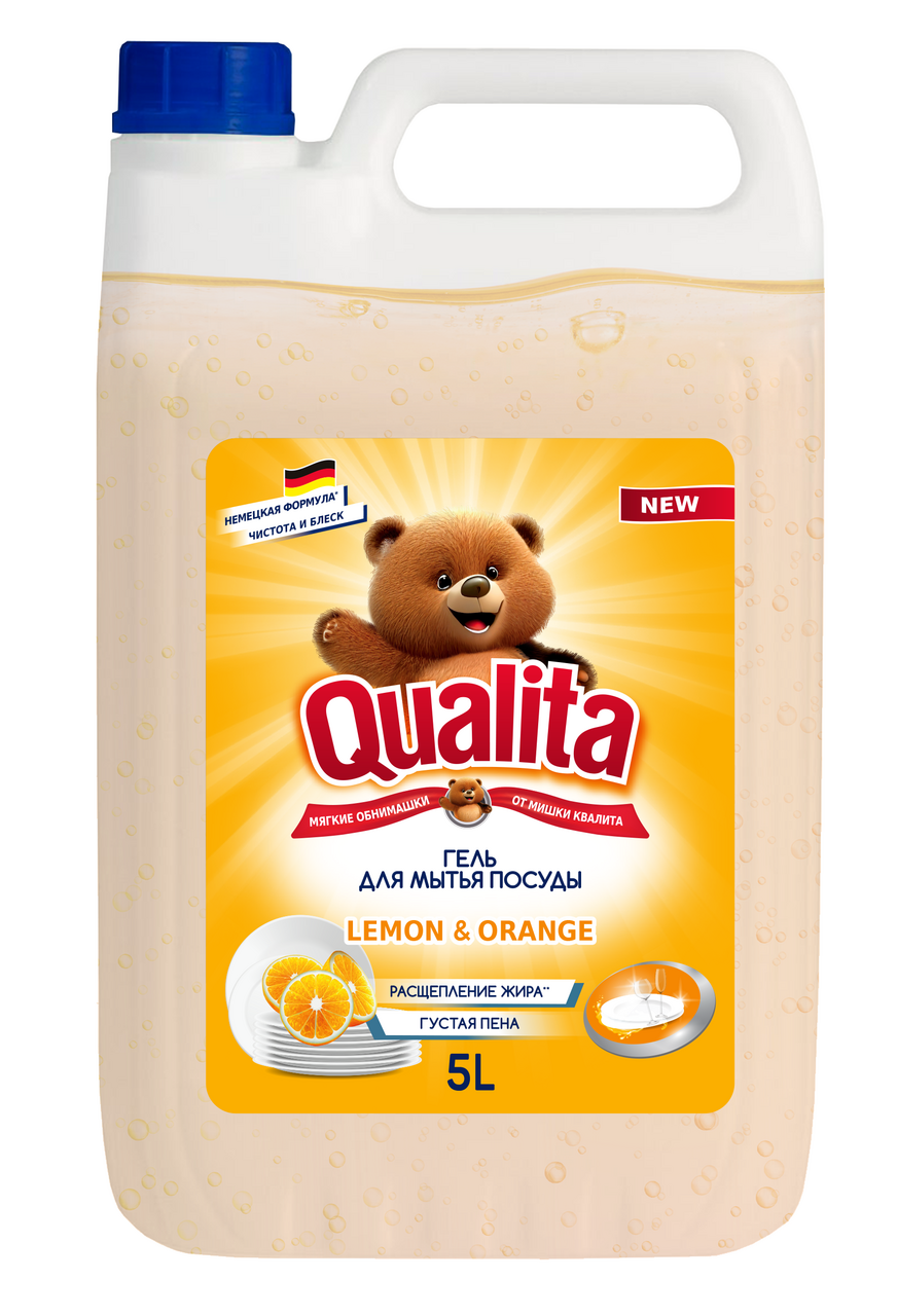 Изображение товара Средство для мытья посуды Qualita Lemon-Orange 5л экологически чистое