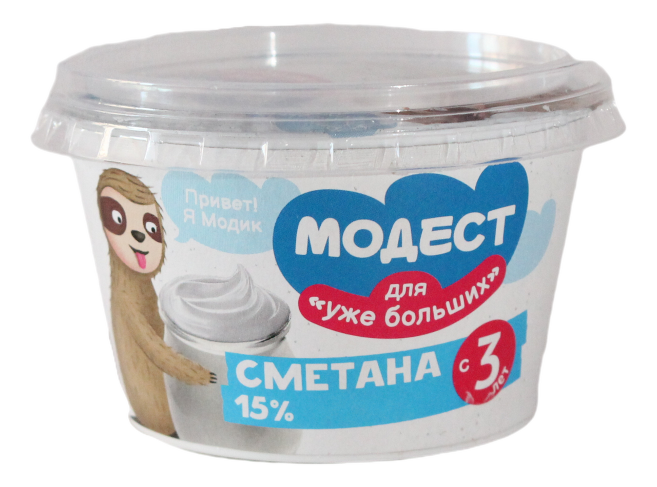 Сметана Модест для детей 15%, 180г