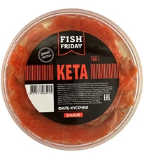 Кета Fish Friday филе-кусочки в масле слабосоленая, 180г