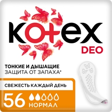 Прокладки ежедневные Kotex Normal Deo, 56шт