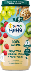 Пюре фруктовое детское ФрутоНяня Фрукты, ягоды и злаки с 8 месяцев, 250г