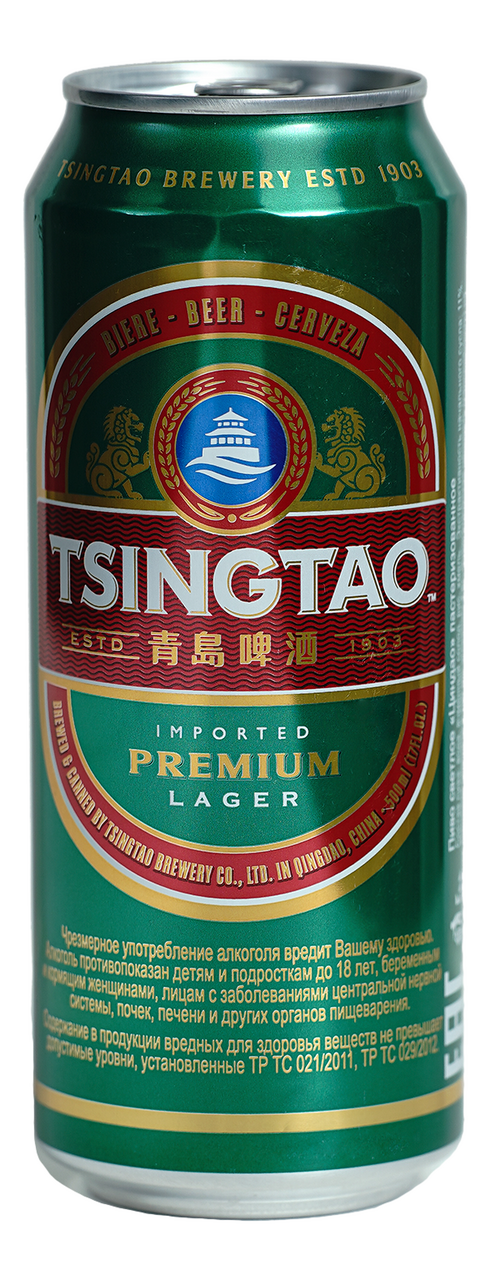 Изображение товара Пиво Tsingtao Premium Lager светлое, 0.5л