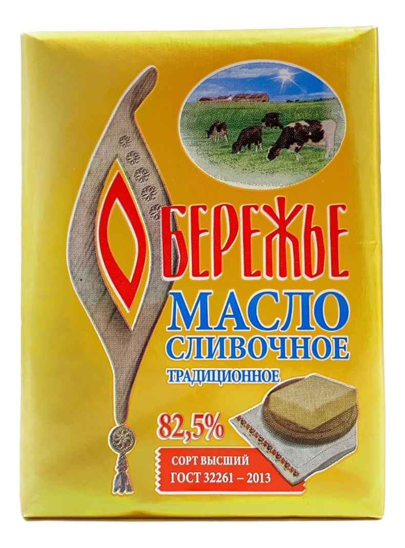 Масло сливочное Обережье традиционное ГОСТ 82.5%, 200г купить с доставкой  на дом, цены в интернет-магазине