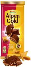 Шоколад молочный Alpen Gold соленый арахис-крекер, 80г