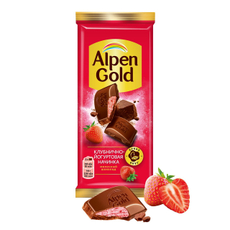 Шоколад молочный Alpen Gold Клубника-йогурт, 80г