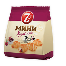 Мини круассаны 7 Days c двойной начинкой вишня-ваниль, 265г