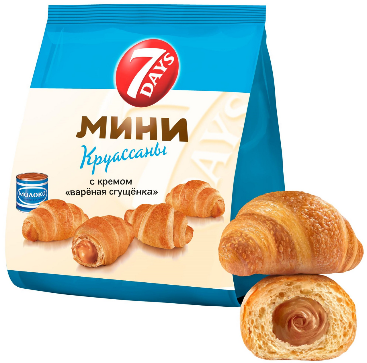 Мини круассаны 7 Days c кремом со вкусом вареная сгущенка, 265г