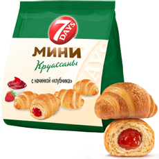 Мини круассаны 7 Days с начинкой клубника, 265г