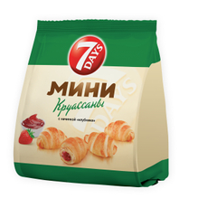 Мини круассаны 7 Days с начинкой клубника, 265г