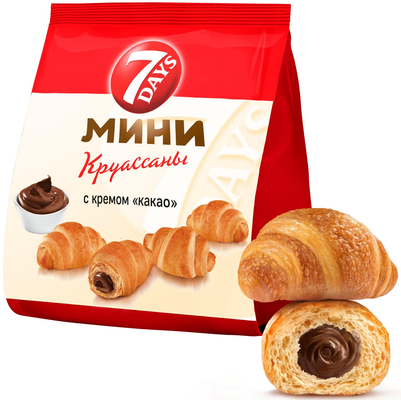 Мини круассаны 7 Days c кремом какао, 265г