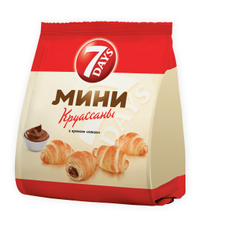 Мини круассаны 7 Days c кремом какао, 265г