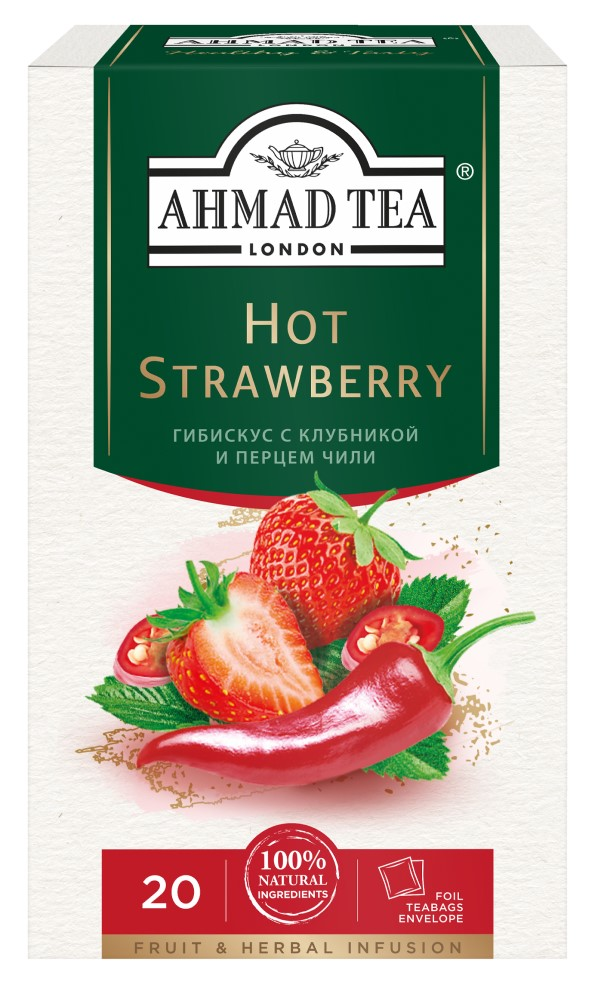 Изображение товара Чай травяной Ahmad Tea Гибискус-клубника-перец чили (1.8г x 20шт), 36г