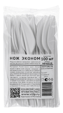 Нож одноразовый Vzlp Эконом из полистирола белый, 100шт